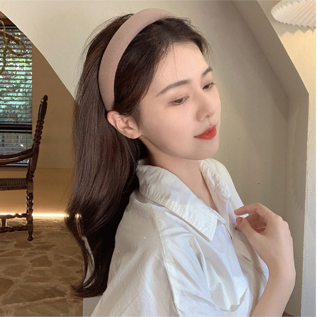 Băng Đô Cài Tóc Bản Rộng Màu Sắc Tươi Sáng Phong Cách Hàn Quốc Thời Trang