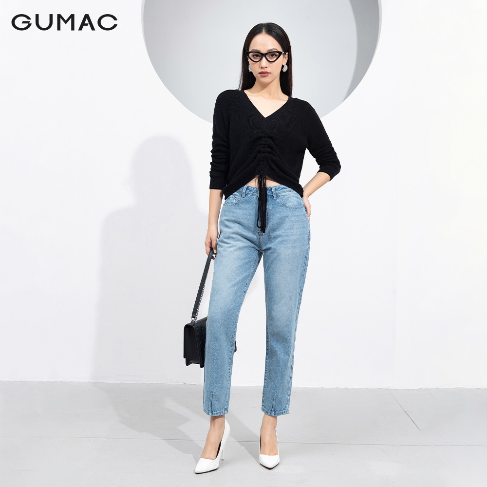 [Mã WABRGB11 giảm 10% đơn từ 250k] Áo len nữ rút dây GUMAC đủ màu, đủ size, phong cách street style AA9214