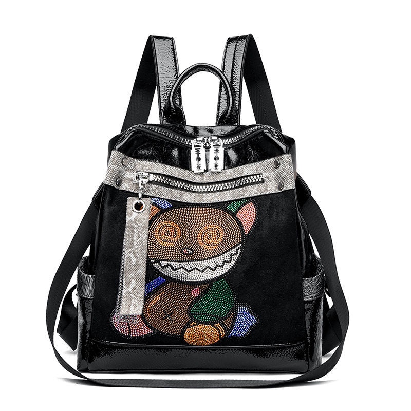 Thời Trang Ba Lô Da Đính Đá Phong Cách Hàn Quốc Dành Cho Nữ