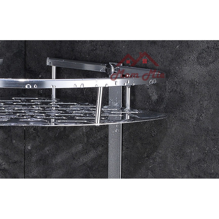 [Loại dày] Kệ góc nhà tắm hai tầng dán tường hoặc khoan tường, nhôm hợp kim chống gỉ - N001