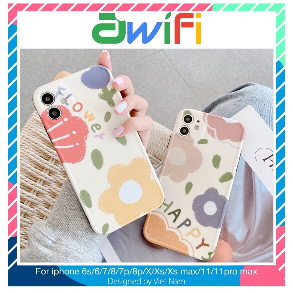 Ốp lưng iphone imd Hoa happy & love 5/5s/6/6plus/6s/6splus/7/7plus/8/8plus/x/xr/xs/11/12/pro/max/plus/promax-Awifi  R4-5