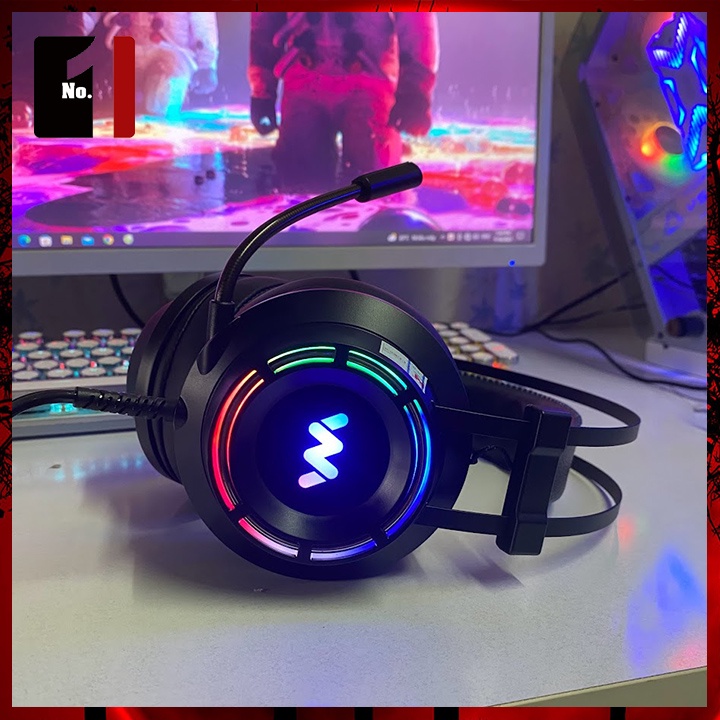 Tai Nghe Headphone Gaming Chụp Tai Wangming 9800s Led RGB Tai Nghe Máy Tính Laptop Nghe Nhạc Có Dây Hỗ Trợ Mic