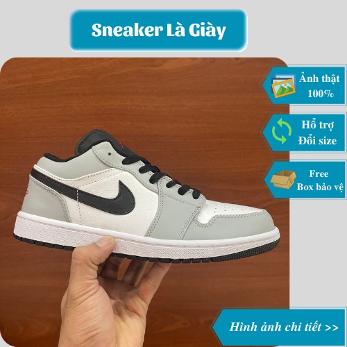 [ Bản Cao Cấp ] Giày thể thao sneaker jordan 1 low Light Smoke Grey  - Fullbox kèm dây phụ