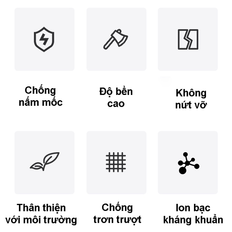 Thớt Nhựa KOEN Thớt Nhựa Kháng Khuẩn Dày 7cm Phủ Ion Bạc Kháng Khuẩn Chống Nấm Mốc