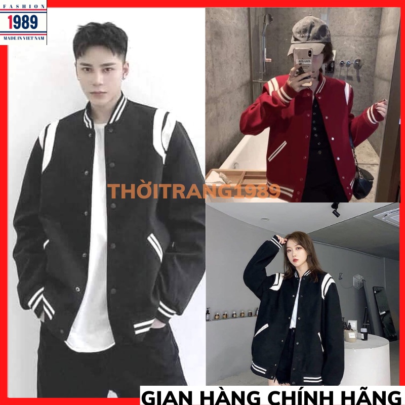Áo Bomber, Áo Khoác Ngoài Phối Viền Sọc Vai Cực Hot, Thời Trang Trẻ Cho Nam Và Nữ