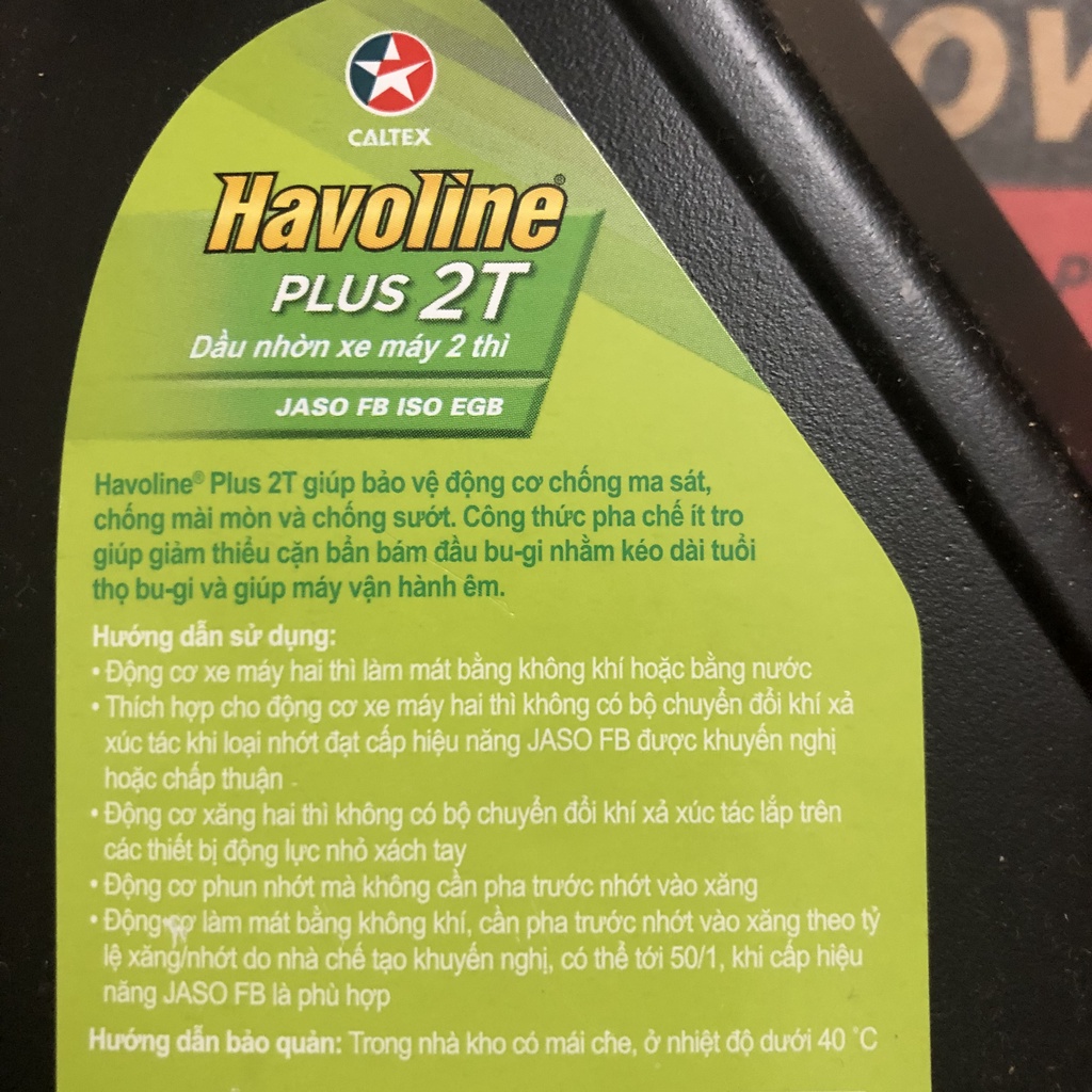 Nhớt xe máy hai thì Caltex Havoline Plus 2T & Super 2T [ 1L ]