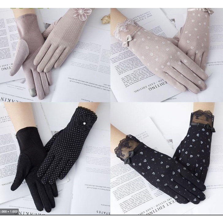 Găng tay nữ phong cách Hàn Quốc chống nắng dễ thương cao cấp 1