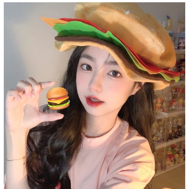 Mũ Hình Bánh Hamburger Hoạt Hình Vui Nhộn Thời Trang Cho Bé