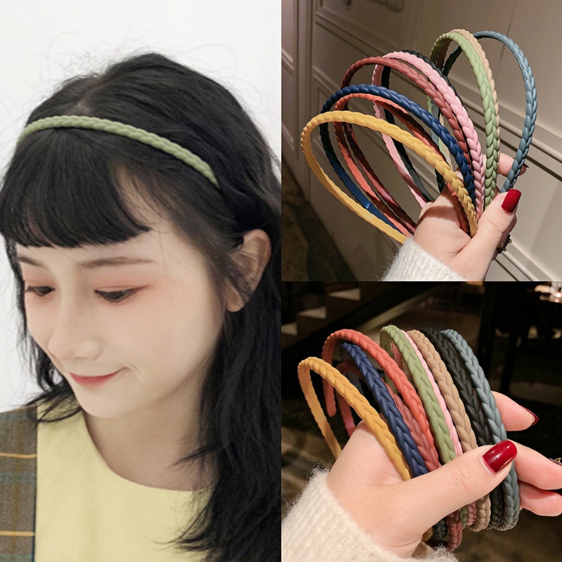 Băng Đô Cài Tóc Chống Trượt Màu Sắc Đơn Giản Phong Cách Hàn Quốc