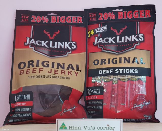 Khô bò Newzeland Jack Link's (nguyên chất dạng miếng – gói 310g) tăng cơ, giảm mỡ/ăn Keto