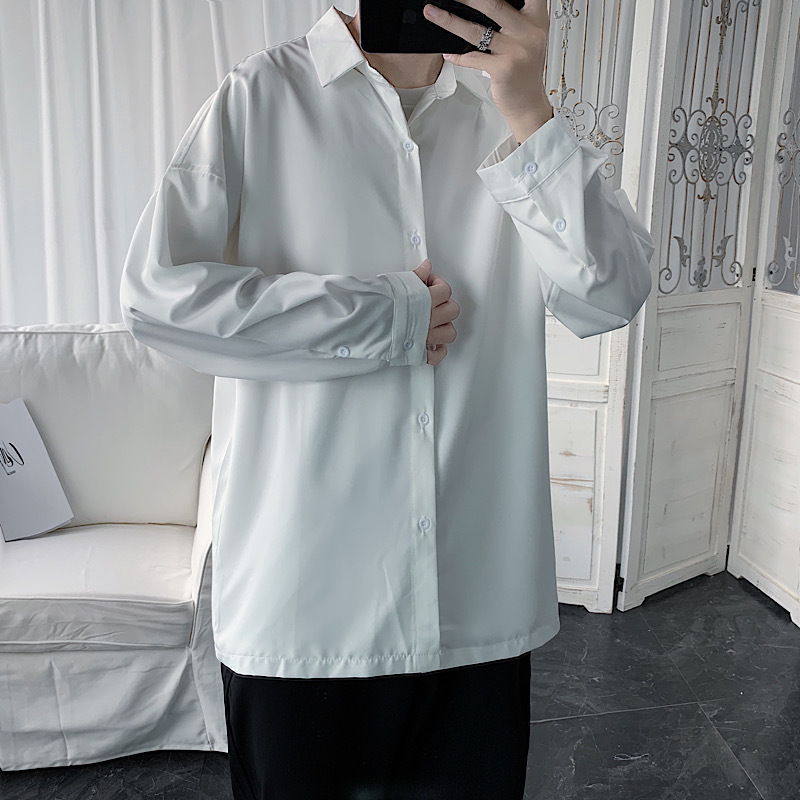 Áo Sơ Mi Dài Tay Màu Trơn Đơn Giản Cho Cặp Đôi Size M-2Xl