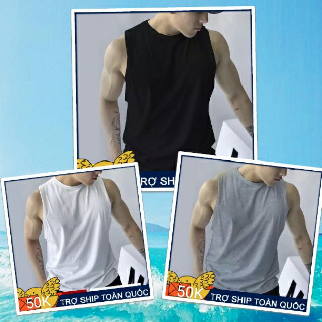 ÁO NAM TANKTOP CHUẨN GYM COTTON THOÁNG MÁT