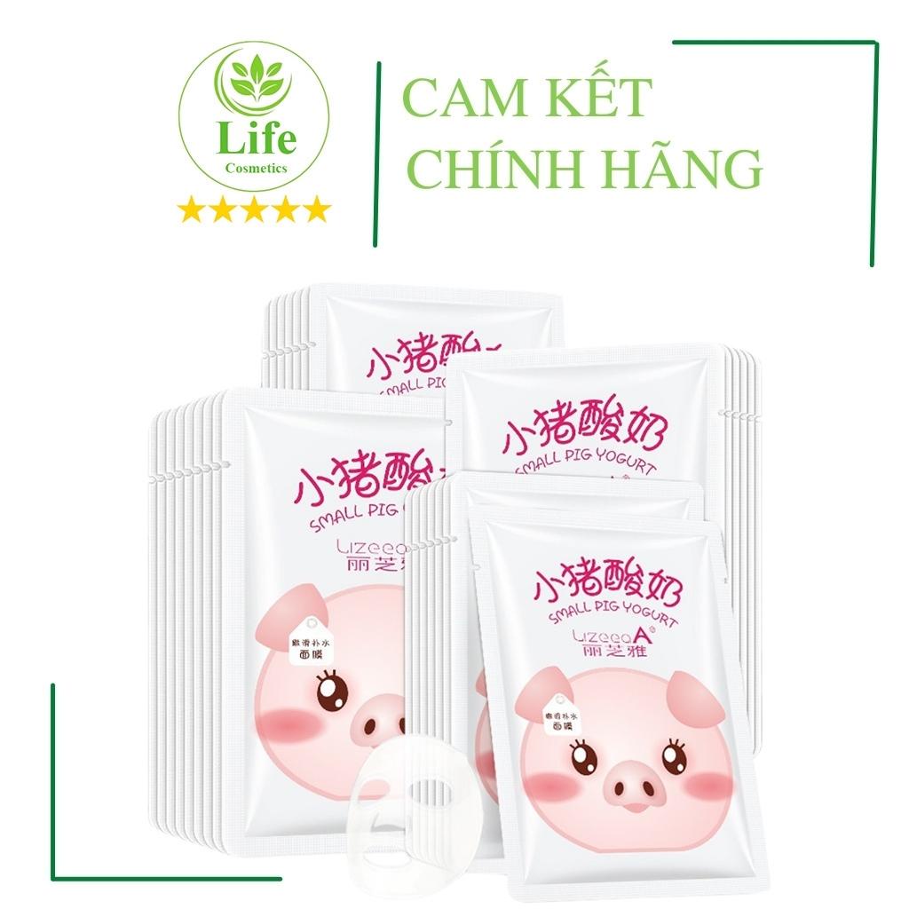 Mặt Nạ Giấy Heo Sữa Chua - Mặt Nạ Nội Địa Trung Giảm Mụn Cấp Ẩm Dưỡng Trắng Mờ Thâm Life Cosmetics