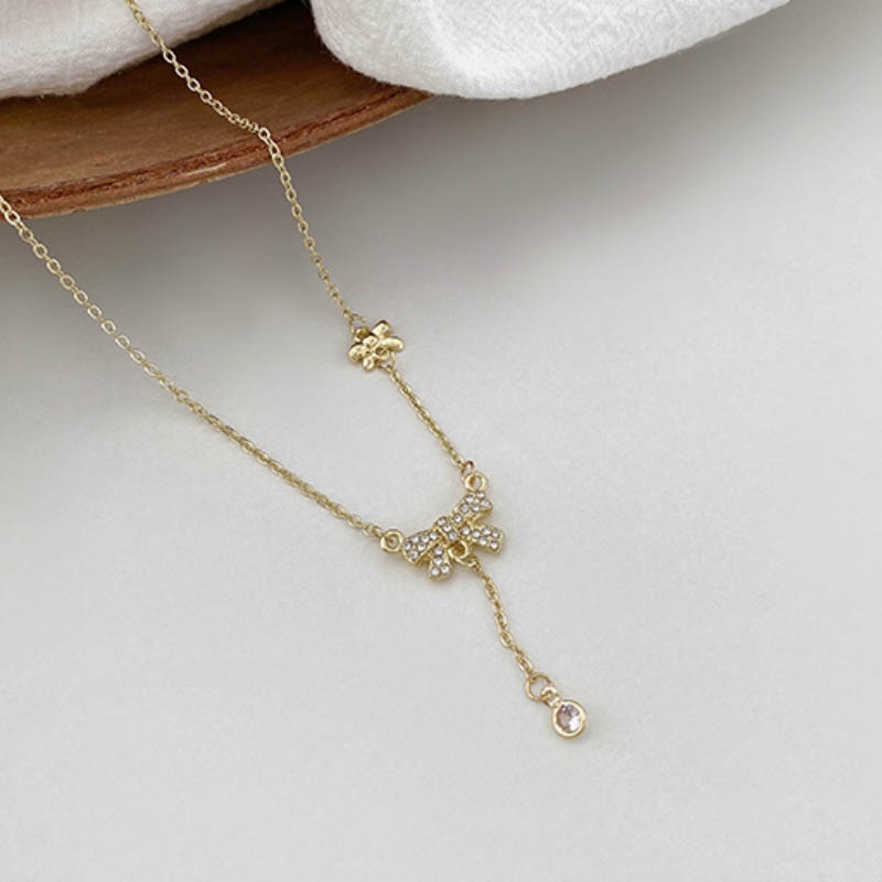 Vòng cổ ngọc trai hàn quốc mặt dây chuyền trái tim bướm choker cho phụ kiện trang sức phụ nữ