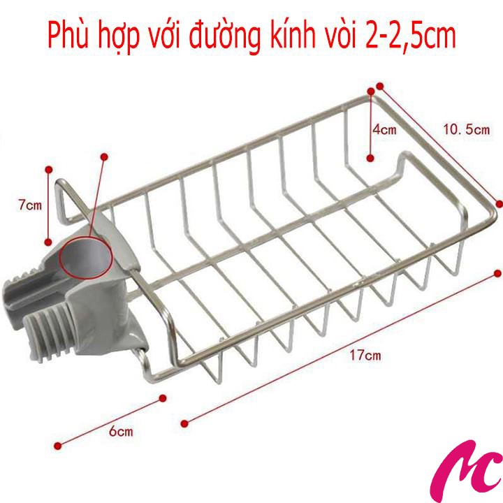 Giá Treo Vòi Inox Đựng Đồ,Giẻ Rửa Chén Bát Tiện Lợi_MC373