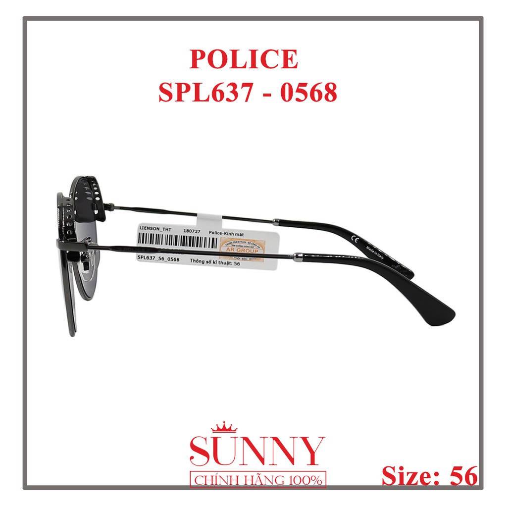 Kính mát Police chính hãng SPL637N màu sắc thời trang, thiết kế dễ đeo bảo vệ mắt