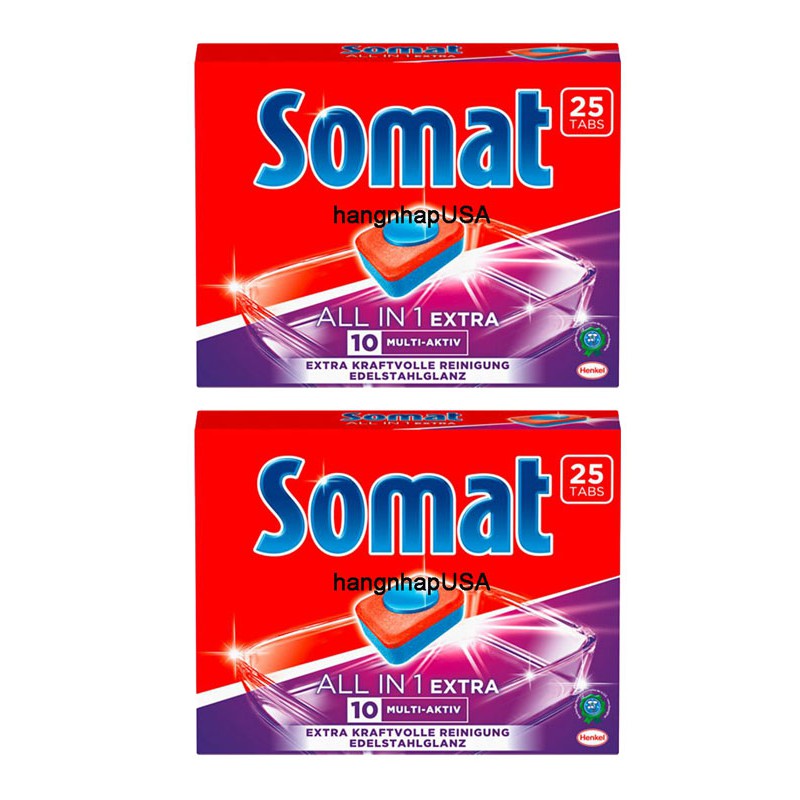 Combo 2 hộp viên rửa bát Somat 10 Multi 25 Vên - Đức