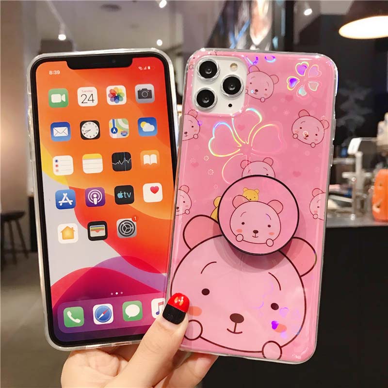 Ốp Điện Thoại Hình Chó/Gấu Dễ Thương Tích Hợp Giá Đỡ Cho Realme C35 C35