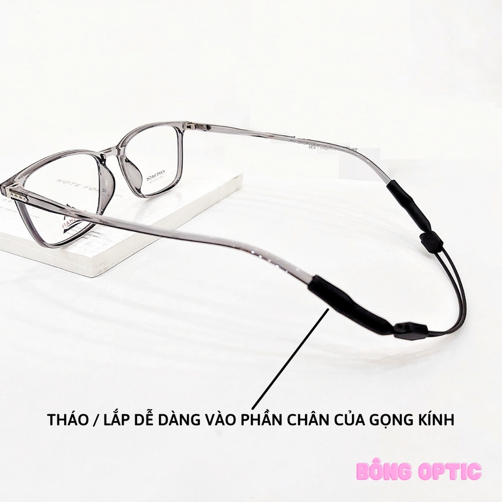 Dây đeo giữ chống trượt co dãn cho mắt kính bằng nhựa lõi kim loại có nút điều chỉnh, Dây Đeo Kính Chơi Thể Thao
