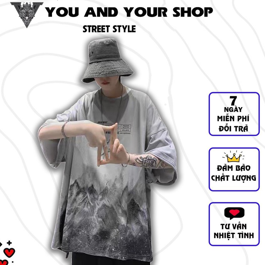 Áo Thun tay lỡ YAYSHOP phông unisex nam nữ chất cotton mềm mịn họa tiết Núi CO2 cực ngầu
