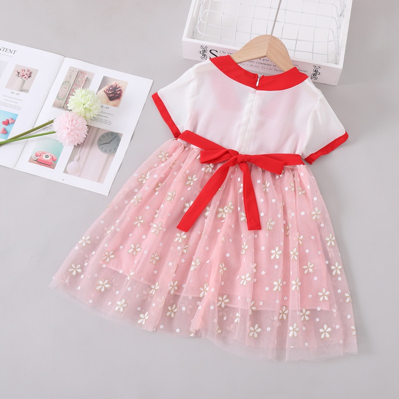 Đầm hán phục tay ngắn thời trang mùa hè phong cách Trung Hoa xinh xắn cho bé gái