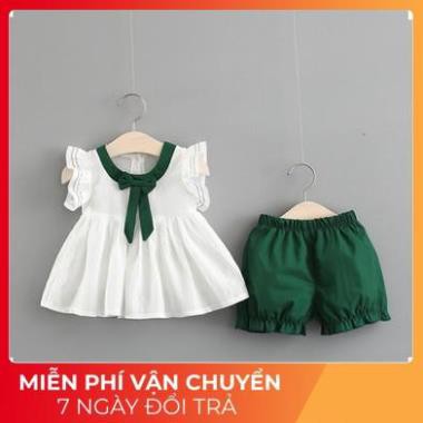 Bộ bé gái tay cánh tiên ngực thắt nơ - HG051