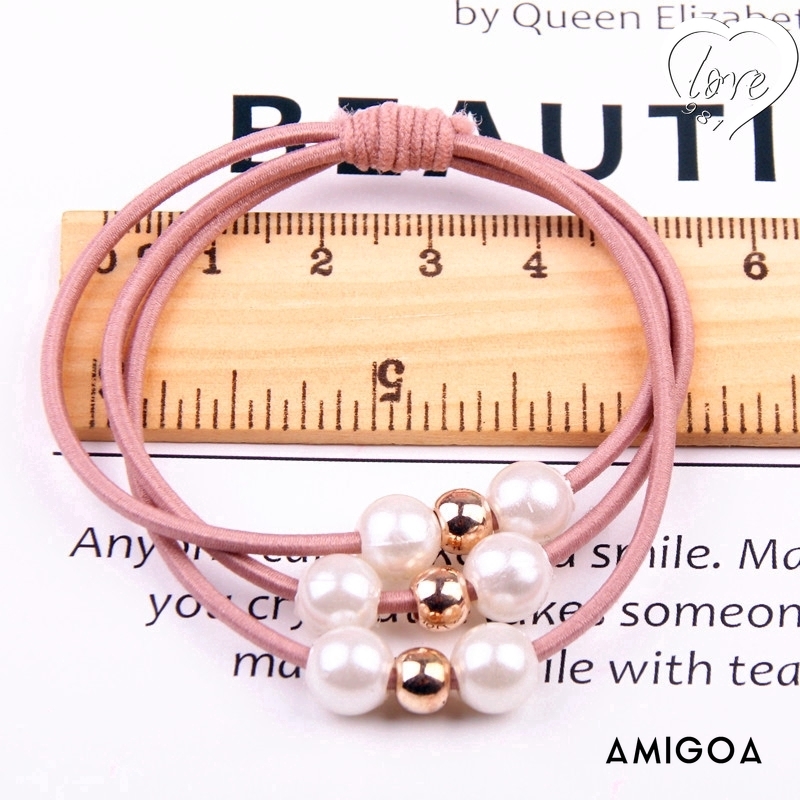 ✨✨Dây Buộc Tóc Co Giãn Họa Tiết Thắt Nút Đính Ngọc Trai Xinh Xắn