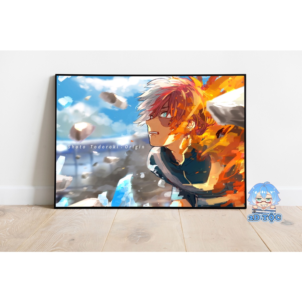 Tranh poster A3 Todoroki Shoto (3) Anime Manga My Hero Academia chất liệu giấy cao cấp - 2D Tộc Shop