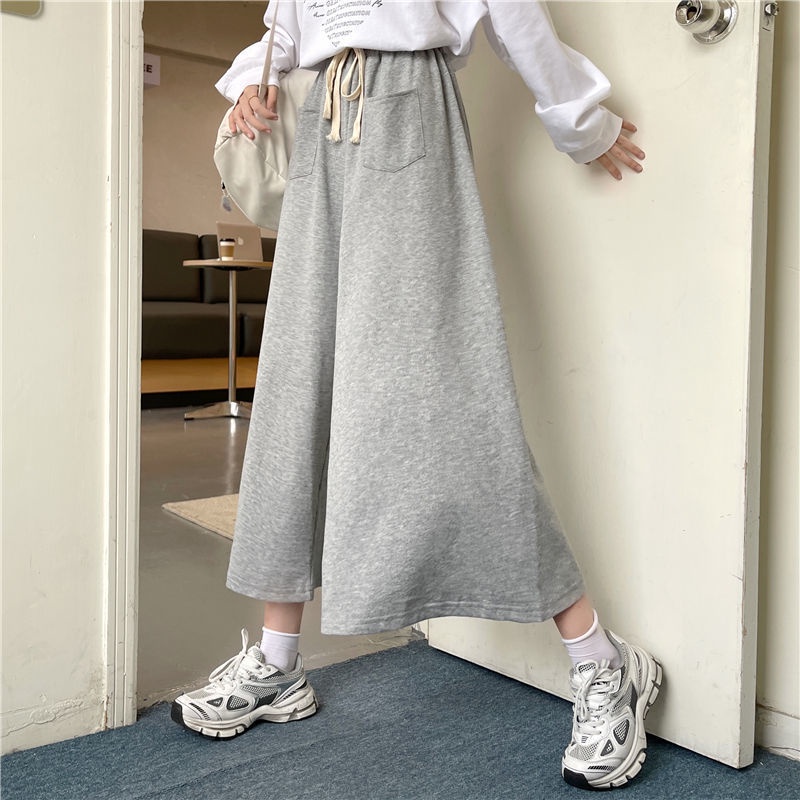 Quần Ống Rộng Thiết Kế Mới Kiểu Dáng Đơn Giản Thời Trang Dành Cho Mùa Thu