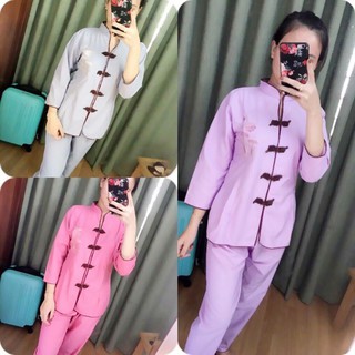 Bộ Quần Áo Đi Lễ Chùa thêu hoa sen cao cấp