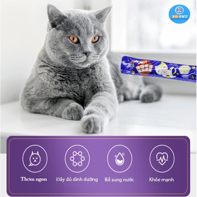 Xả kho, Đồ ăn vặt súp thưởng, gói thưởng cho mèo thú cưng dinh dưỡng ống 15g