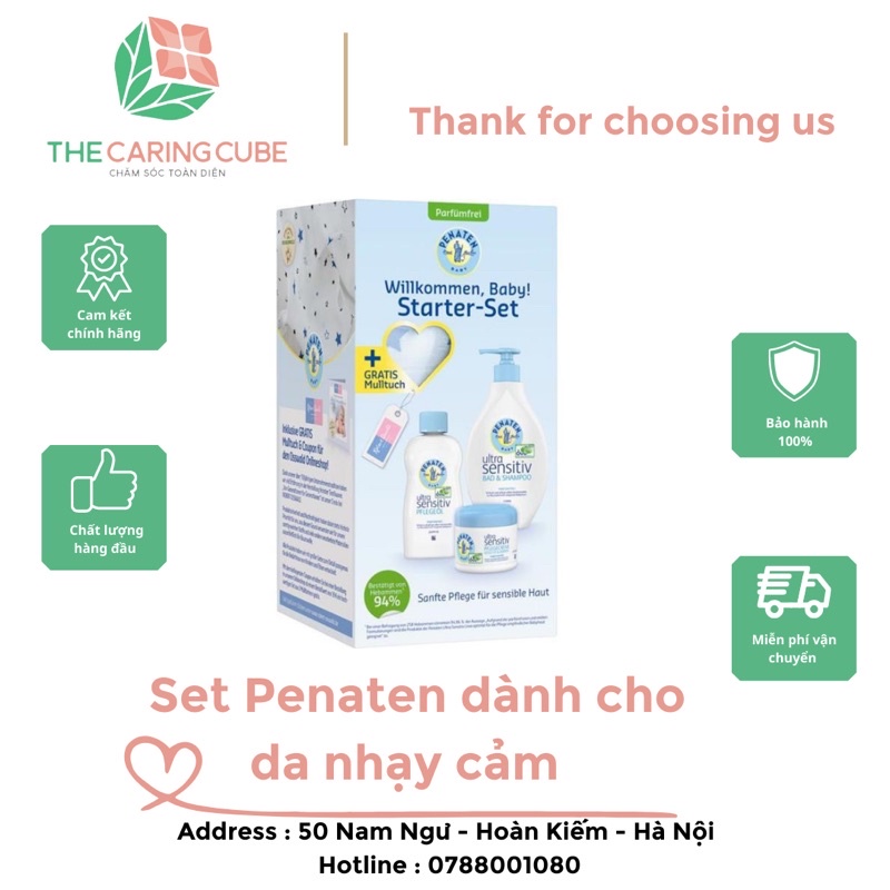 SET PENATEN DÀNH CHO BÉ DA NHẠY CẢM (TẮM GỘI-KEM DƯỠNG-OIL MASSAGE)