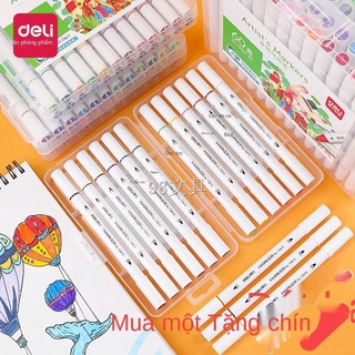 Bút lông màu Delirker Chính hãng dành cho trẻ em Có thể giặt được cho trẻ em Bút màu hai đầu bằng nước 24 Màu 36 Màu