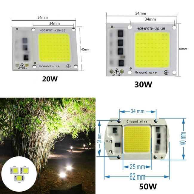 Chip Đèn Led Cob Tiện Dụng 15w / 20w / 30w / 50w 220v