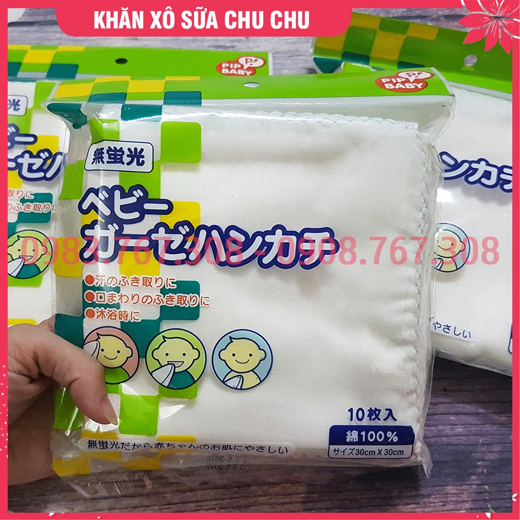 Bịch 10 Chiếc Khăn Sữa Nhật Chu Chu - Khăn Sữa Xô Cho Bé - BTT00316