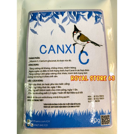 Canxi C Calcium Cho Chim Cảnh 20gram Acpharno