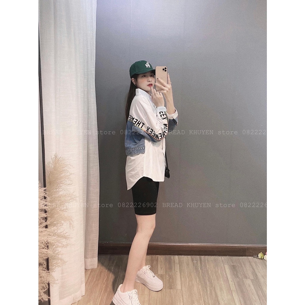 [Mã FAMARAL1 giảm 10K đơn 50K] [ 𝐅𝐑𝐄𝐄 𝐒𝐇𝐈𝐏 ] ÁO SƠ MI FORM RỘNG PHỐI BÒ ÁO SƠ MI JEAN THÊU CHỮ HOA HÀNG L1