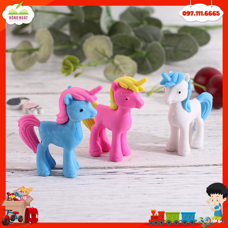 Tẩy bút chì hình ngựa pony, đồ dùng học tập dễ thương cute giá rẻ làm quà tặng học sinh văn phòng phẩm T06