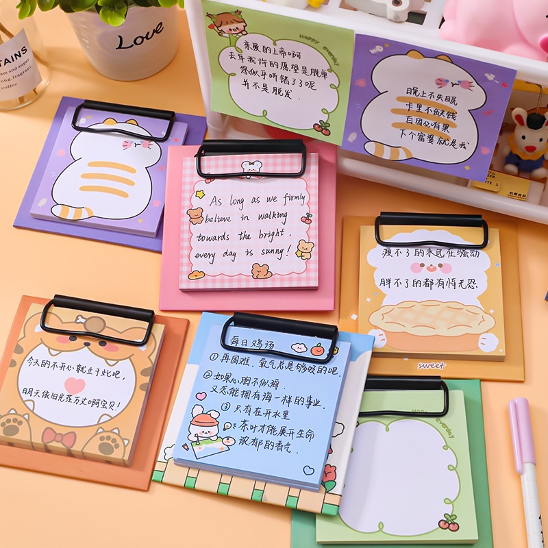 Giấy Ghi Chú Họa Tiết Hoạt Hình Sáng Tạo Không Dính Cho Học Sinh