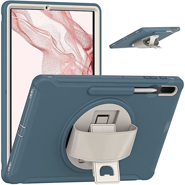 Ốp Máy Tính Bảng Nhám Có Dây Đeo Tay Giá Đỡ Cho Samsung Galaxy Tab S8 Plus 2022 S7 FE 2021 S7 Plus 2020 A8 10.5 2022 A7 Lite 2021