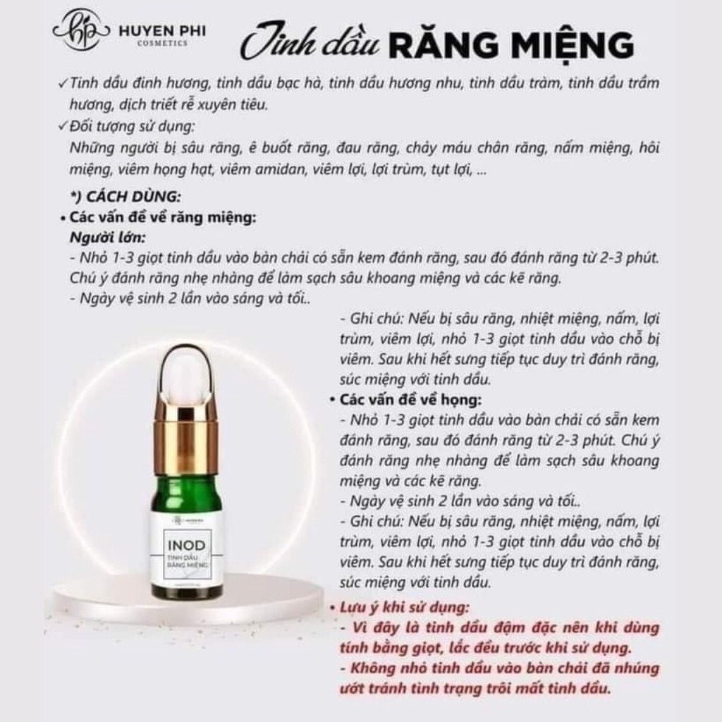 Tinh Dầu Hôi Miệng INOD Huyền Phi HP79 Sạch Hôi miệng  Dứt Điểm Vấn Đề Răng Miệng