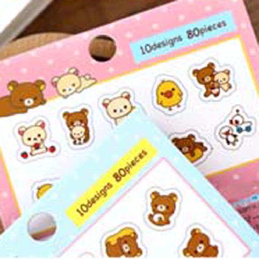 Miếng Dán Trang Trí Sổ Tay / Nhật Ký Hình Gấu Dễ Thương DIY