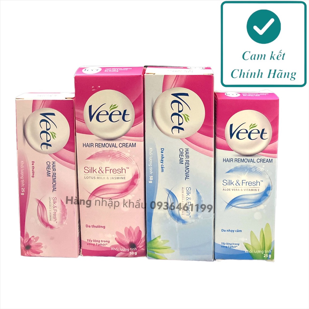 (Chính Hãng)Kem tẩy lông Veet 25gam da nhạy cảm,da thường-Thái lan
