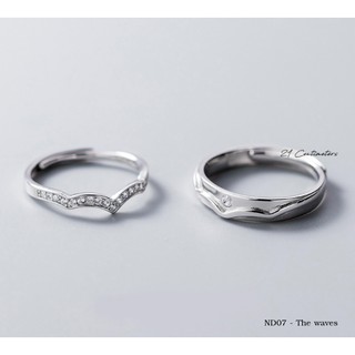 Nhẫn đôi bạc The Waves Nhẫn bạc Tiệm bạc 21Centimeters