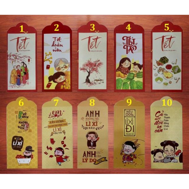 [Sale Sập Sàn]- 10 Bao Lì Xì Loại Đẹp