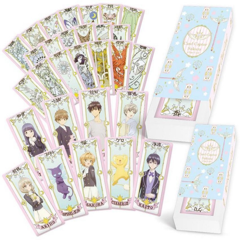 (2 loại ) Bộ bài Tarot màu xanh Clow card/Cardcaptor Sakura /KINOMOTO SAKURA thủ lĩnh thẻ bài pha lê dễ thương