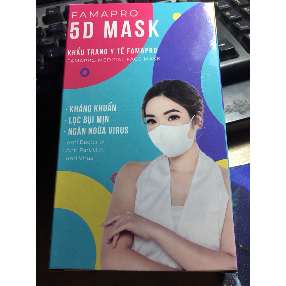 Hộp 10 cái khẩu trang 5D màu TRẮNG