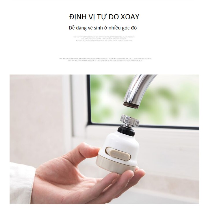 Đầu Vòi Tăng Áp Điều Hướng Xoay 360 Độ 3 Chế Độ Chảy