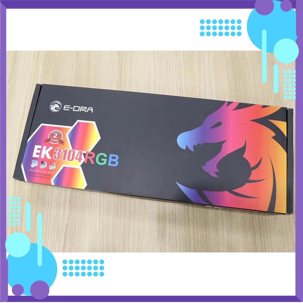 Bàn phím cơ E-DRA EK3104 - Màu đen - Led rgb - BH 24 tháng