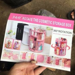 Kệ mỹ phẩm xoay hồng